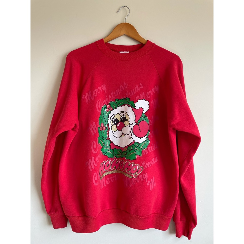 Vintage Ugly Christmas Santa Crewneck Sweater